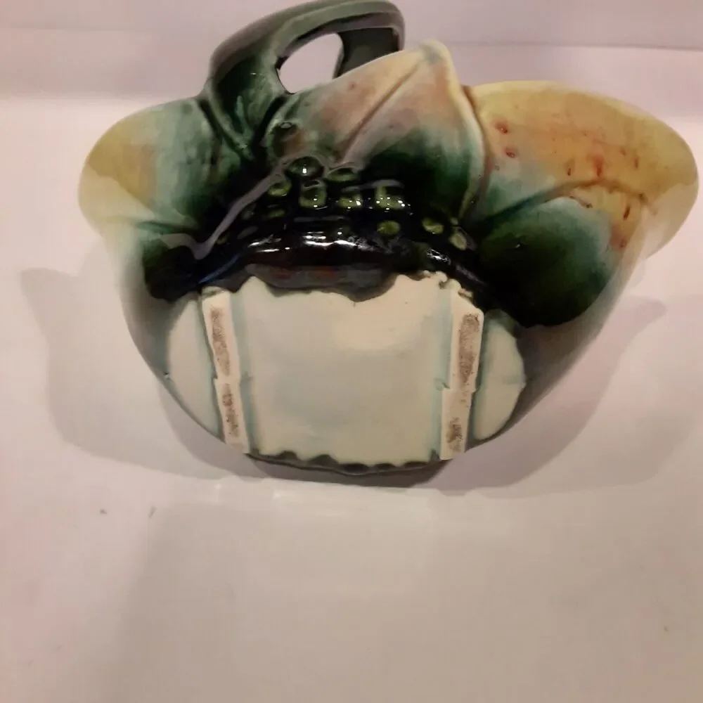 Vintage 1950s Hull Pottery Basket Planter Earthy Twisted Handle